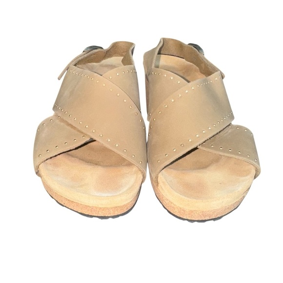 BIRKENSTOCK PAPILLIO Samira Rivet Wedge Sandals Tan EU Size 37 - Picture 2 of 12